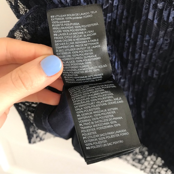 H&M | Sleeveless lacy top, navy blue - Picture 8 of 8